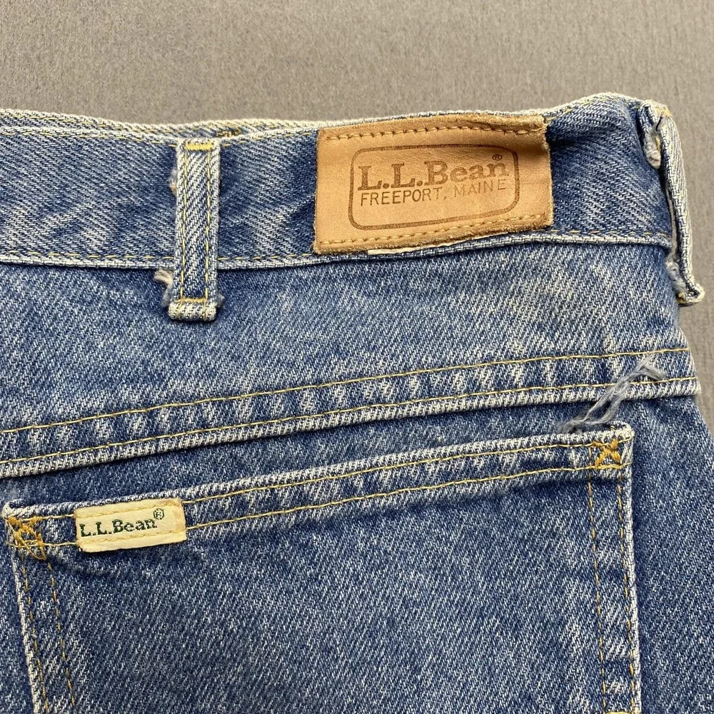VTG‎ LL Bean Jeans Mens 42x32 Blue Denim Straight Leg Made USA 5 Pocket Classic